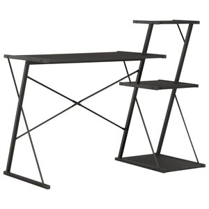 vidaXL Bureau avec étagère Noir 116x50x93 cm