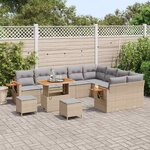 vidaXL Ensemble de canapé de jardin 12 Pièces beige et gris clair