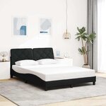 vidaXL Cadre de lit avec LED sans matelas noir 140x190 cm tissu