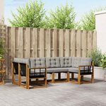 vidaXL Ensemble de canapés d'extérieur 6 Pièces Naturel et gris clair