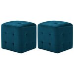 vidaXL 2 Pièces Poufs Bleu 30 x 30 x 30 cm Tissu velours