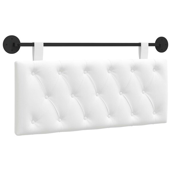 vidaXL Tête de lit suspendue Blanc Tissu