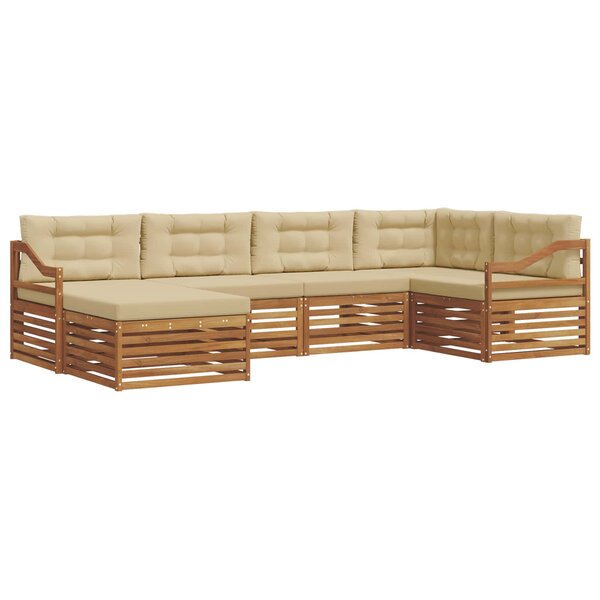 vidaXL Ensemble de canapés d'extérieur 6 Pièces Naturel et Beige