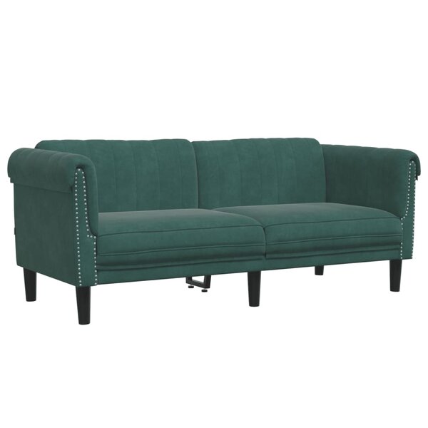 vidaXL Canapé 2 places vert foncé velours