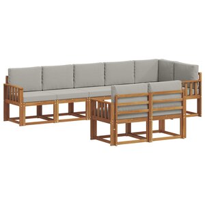 vidaXL Ensemble de canapés d'extérieur 8 pc Gris Naturel et Clair