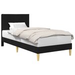 vidaXL Cadre de lit avec tête de lit Noir 90 x 200 cm Tissu