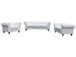 Fauteuil chesterfield "aliza" - 111 x 82 x 70 cm - blanc