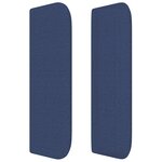 vidaXL Tête de lit avec oreilles Bleu 103x16x78/88 cm Tissu