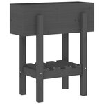 vidaXL Jardinière gris 62x30x69 cm bois massif de pin