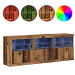 vidaXL Buffet LED Bois Ancien 181 x 37 x 67 cm Bois d'ingénierie