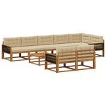 vidaXL Ensemble de canapés d'extérieur 9 Pièces Naturel et Beige