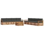 vidaXL Ensemble de canapés d'extérieur 9 Pièces Naturel et Anthracite