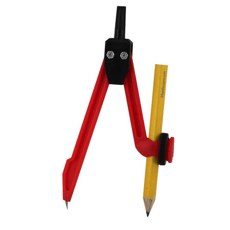 Compas rouge avec porte crayon - ulmann