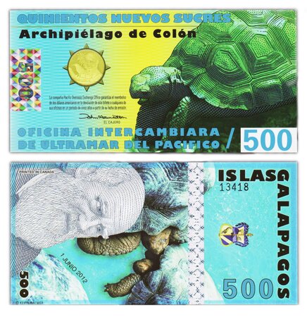 Billet de collection 500 sucres 2012 islas galapagos - neuf