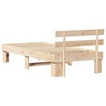 vidaXL Cadre de lit avec tête de lit 90x190 cm Bois Massif Pin