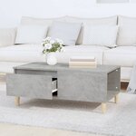 vidaXL Table basse Gris béton 90x50x36 5 cm Bois d'ingénierie