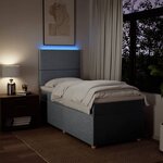 vidaXL Sommier à lattes de lit avec matelas Gris clair 100x200cm Tissu