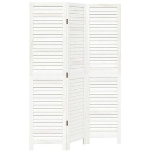 vidaXL Cloison de séparation 3 panneaux blanc bois de paulownia massif