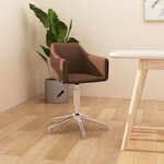 Vidaxl chaise pivotante de salle à manger marron tissu