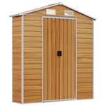 vidaXL Abri de jardin marron clair 191x385x198 cm acier galvanisé