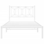 vidaXL Cadre de lit métal avec tête de lit blanc 107x203 cm