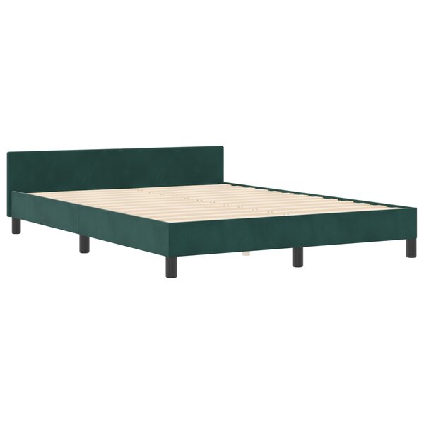 vidaXL Cadre de Lit Vert Foncé 140x190 cm Velours