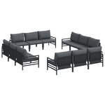 vidaXL Ensemble de canapé de jardin 12 Pièces Anthracite Acier