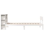 vidaXL Lit bibliothèque sans matelas blanc 90x200cm bois de pin massif