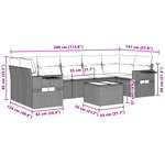 vidaXL Salon de jardin 8 Pièces avec coussins gris clair résine tressée