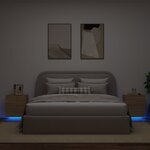vidaXL Armoires de chevet et lumières LED 2 Pièces chêne sonoma