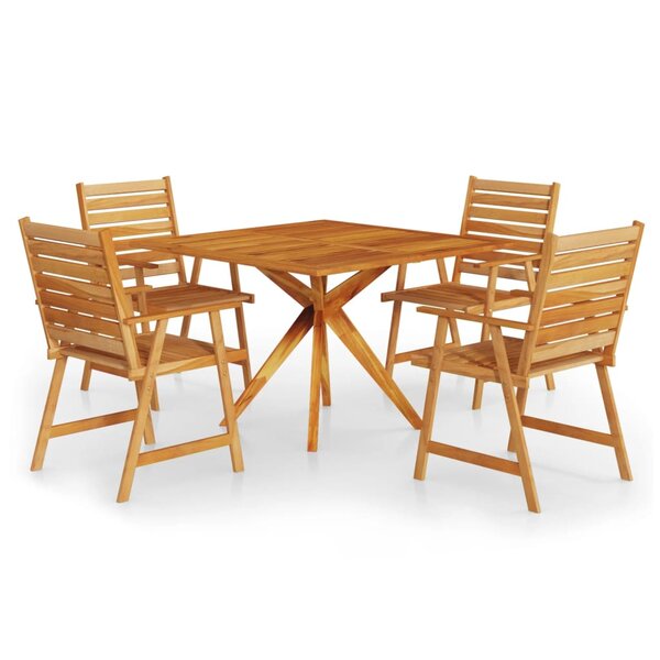 vidaXL Ensemble à manger de jardin 5 Pièces Bois d'acacia solide