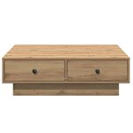 vidaXL Table basse chêne artisanal 90 x 90 x 28 cm Bois d'ingénierie