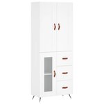 vidaXL Buffet haut Blanc 69 5x34x180 cm Bois d'ingénierie