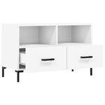 vidaXL Meuble TV Blanc 80x36x50 cm Bois d'ingénierie