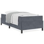 vidaXL Cadre de lit Gris foncé et Blanc 100 x 200 cm Velours