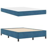 vidaXL Cadre de lit Bleu foncé et blanc 140 x 190 cm Velours