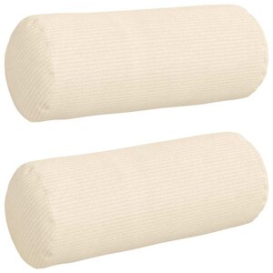 vidaXL Coussins d'accent 2 Pièces Crème Ø 15 x 40 cm