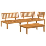 vidaXL Ensemble de Canapés Uni 3 Pièces Anthracite Bois d'Acacia Massif