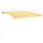 Vidaxl auvent manuel rétractable avec led 4x3 5 m jaune et blanc