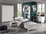 ERIK Bureau bois laqué Blanc avec 1 caisson 1 porte