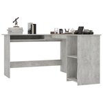 vidaXL Bureau d'angle en forme de L Gris Béton Bois d'ingénierie