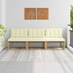 vidaXL Sofa de milieu extérieur Bois d'acacia massif et Textilène