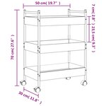 vidaXL Chariot de cuisine chêne marron 50x30x70 cm bois d'ingénierie