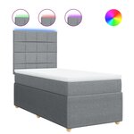 vidaXL Sommier à lattes de lit avec matelas Gris clair 90x200 cm Tissu