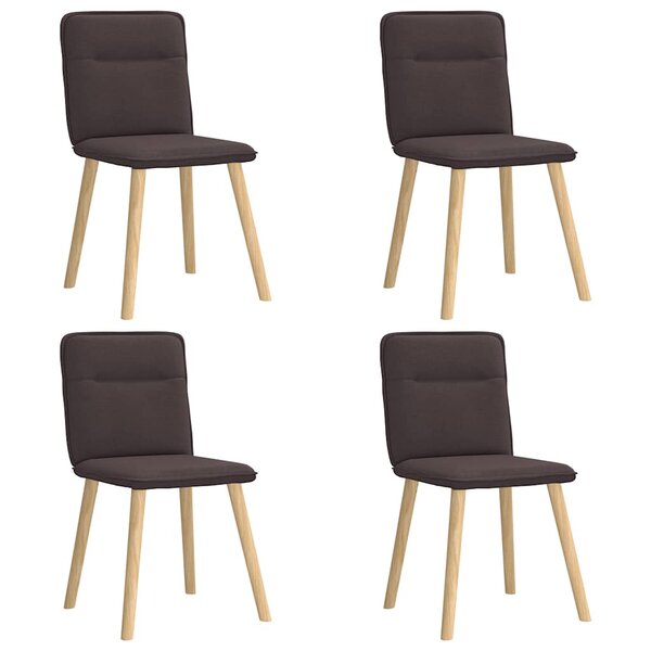 vidaXL Chaises à manger lot de 4 marron foncé tissu