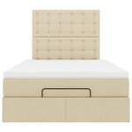 vidaXL Cadre de lit ottoman avec matelas crème 120x200cm tissu