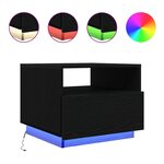 vidaXL Table basse avec lumières LED chêne noir 50x49x40 cm
