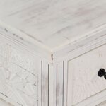 vidaXL Table basse Blanc 70x70x30 cm Bois de manguier massif