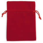 Pochon effet velours couleur rouge 12x12 cm (lot de 2)