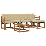 vidaXL Ensemble de canapés d'extérieur 6 Pièces Naturel et Beige